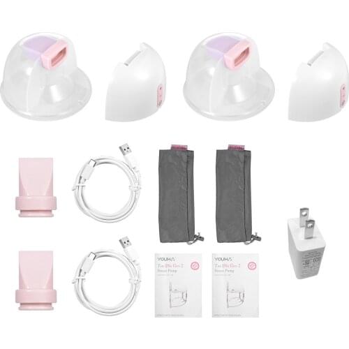 YOUHA Wearable Hands Free Electric Breast Pump Silent Invisible Breast Pump with 24mm/28mm Flange Carrying Bag for Home Travel