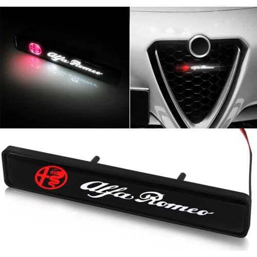 1pcs ABS Chrome Front Hood Grille Emblem Badge LED Decorative Lights for Alfa Alpha Romeo 159 147 156 Giulietta 147 159 Mito