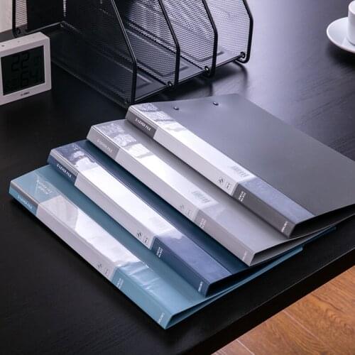 1pcs Force 5112 double strong clip PP durable folder student test paper clip A4 office collection folder four colors