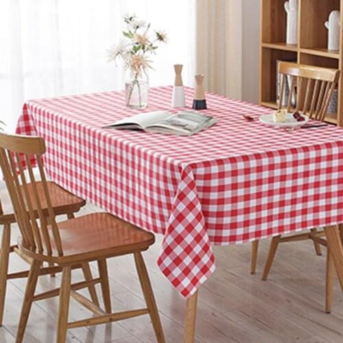 1PC Simple Disposable Thickening Red Checkered Tablecloth Party Weddings Home Decoration Accessory
