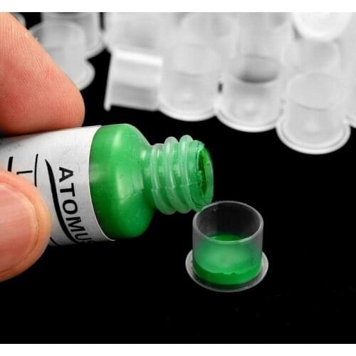 100pcs Plastic Tattoo Ink Cups Transparent Small Number Permanent Makeup Pigment Caps Tattoos Color Cup High Quanlity