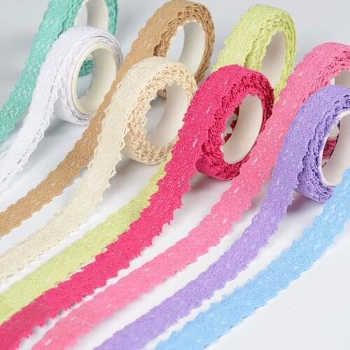 2m High Quality Beautiful Fabric Cotton Lace Ribbon Tape Decorative Tape Ribbon Lace Trim For Wedding Decor DIY Embroider