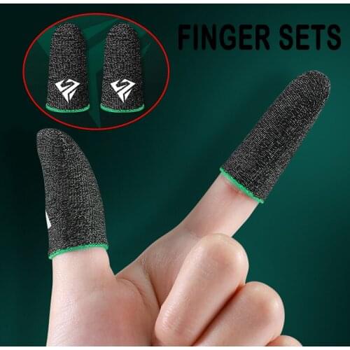 2 Pcs PUBG Finger Cots Mobile Games Sweat-Proof Gloves Silver Fiber Sleeve Thumbs Cover For Mobile Touch Screen Game Accessories