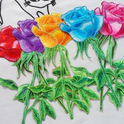 24*13 cm DIY clothing accessories dress decoration computer embroidery rose gum paste ironing jeans cloth paste Patch stickers