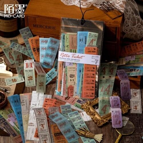 30Sheets/Pack Retro Ticket Letter Stickers Album Diary Scrapbooking Label Stationery School Office Supplies Bullet Journal n1128