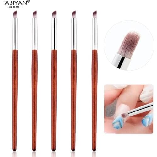5Pcs/set Nail Art Blooming Gradient Brush Manicure Drawing Painting UV Gel Dotting Pen DIY Tool Wood Handle