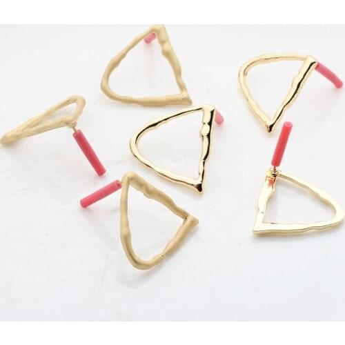 6pcs/lot Zinc Alloy Gold Hollow Semicircle Geometric Earrings Connectors For DIY Earrings Jewelry Making Finding Accessories