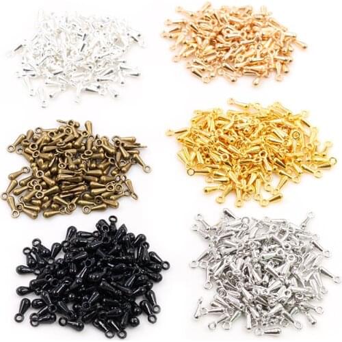 7*3mm 100pcs/Lot 6 Colors Pendant Necklace End Caps Charms For Necklace Bracelet Earrings Jewelry Findings Accessories for DIY