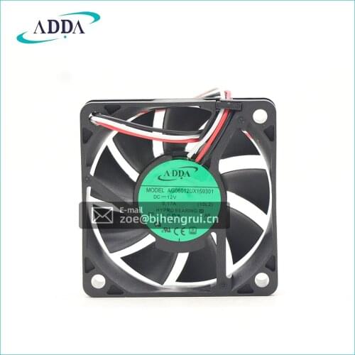 ADDA AG06012UX159301 12V 0.17A 3 wires 60x60x15mm DC Axial Panel Cooling Fan For Case