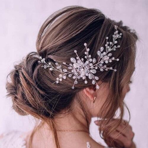 European and American Bridal Combs Headdresses Pearl Flowers Side Combs Hair Accessories Wedding Photo Accessories