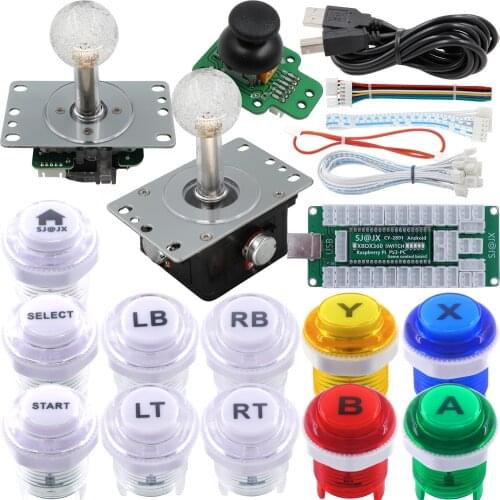SJ@JX Arcade Controller 3D Gamepad Analog Stick Sensor Joystick Microswitch LED Button Encoder for PS3 Nintendo Switch Xbox 360
