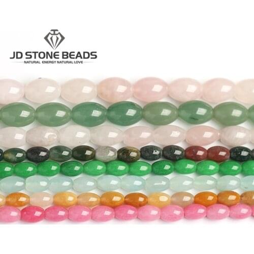 JD stone beads free shipping natural stone beads rice-shape agate jasper stone unakite tiger eyes size 6*9mm for accessorise