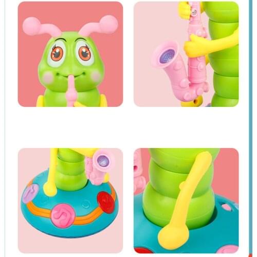 Electric Caterpillar Toy 6 Songs Battery Powered for Boys Girls Kids Bedroom Desktop Decor Crafts