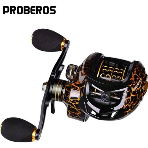 PROBEROS Aluminum Spool Baitcasting Reel 10kg Max Drag Fishing Reel 7.2:1 High Speed Freshwater Wheel Bass Pike Fishing Tackle