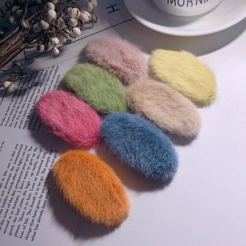 Candy Color Hair Pins For Girls Plush Hair Clips Baby Clip Hair Grips Children Kids Head Side Clips Headdress Barrettes Hairpin