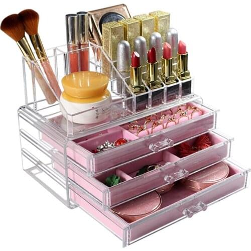 Moadoa Makeup Organizer Storage Box Acrylic Make Up Glasses Organizer For Cosmetic Glasses Storage Drawers Organizer