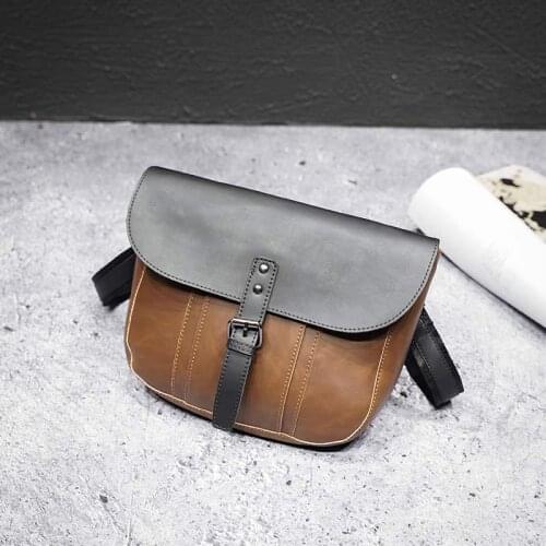 Fashion Crazy Horse Pu Leather Mens Crossbody Bag Vintage Messenger Bags Single Shoulder Bag For Male Casual Handbag