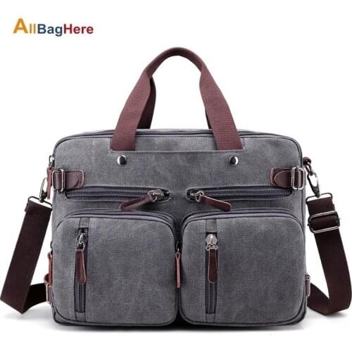 2019 New Business Portable Male Bag One Shoulder Crossbody Mens Retro Casual Canvas Large Multi-Pocket Capacity Travel Backpack