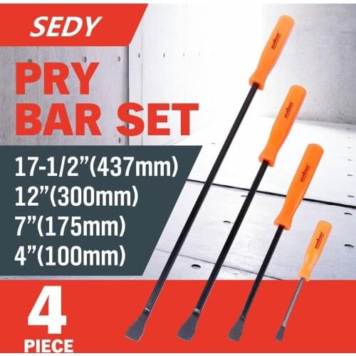 SEDY 4Pcs Pry Bar Set Tool Heavy Duty Crowbar Strike Cap Nail Puller Chisel Car Repair Tools Remover Removal Hand Tool Set