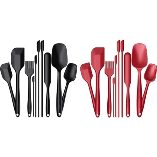 Silicone Spatula Set of 10 Include 4 Mini Spatulas, Heat Resistant Rubber Spatula Kitchen Utensils, Cooking