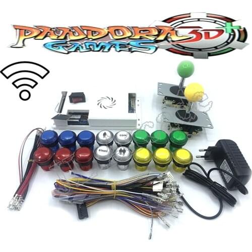 2 Players Pandora Box 3D kit 8000 in 1 WIFI version copy sanwa joystick LED arcade button for DIY Arcade Cabinet parts