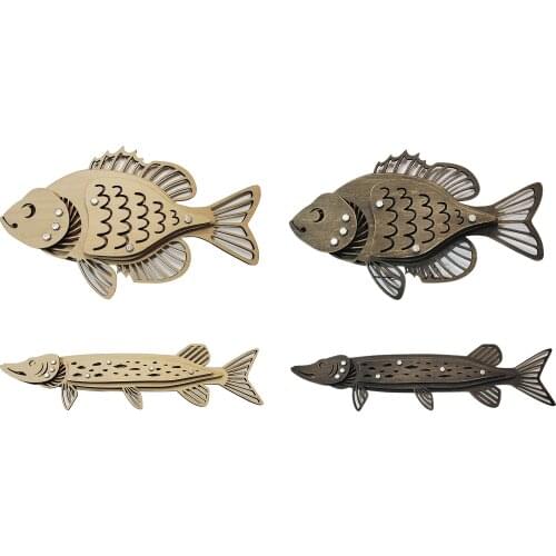 Natural Wood Fish Wall Decoration Handcraft Retro Wall Art Coastal Wooden Hanging Decor