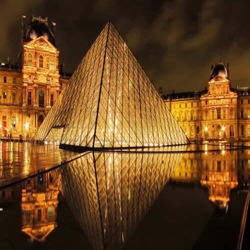 Night Sky Gold France Louvre Palace backdrops polyester or Vinyl cloth High quality Computer print wall Backgrounds