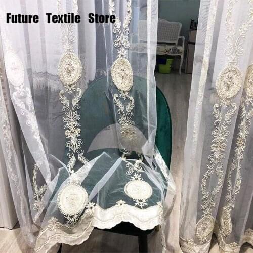 2021 New Fresh and Elegant Velvet Embroidery Net Red Hot Style European Style Curtains Curtains for Living Dining Room Bedroom