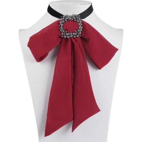 New Fashion Long Velvet Cloth Bow Necklaces & Pendants Luxury Rhinestone Maxi Women Statement Necklace Wedding Party 6L4021