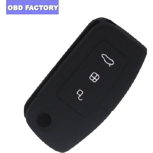 Newly Silicone Car Key Case Cover 3 Buttons for Ford Fiesta Focus 2 Ecosport Kuga Escape Car Flip folding Remote key Case