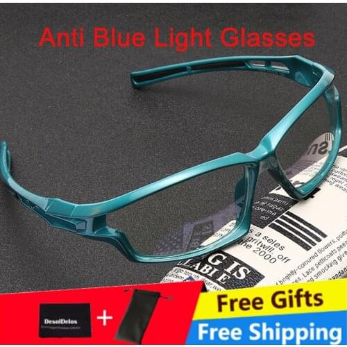 F002 Men Square Anti Blue Light Computer Glasses Trending Sports Black Frame Blue Light Blocking Female Eyeglasses UV400