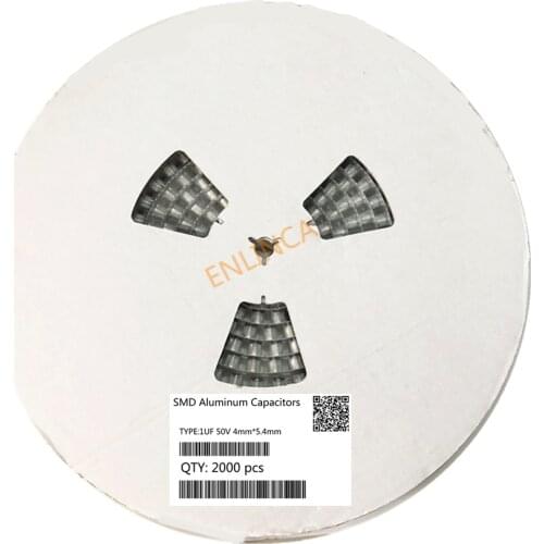 Original 2000pcs 1UF 50V 4mm*5.4mm SMD electrolytic capacitor 20