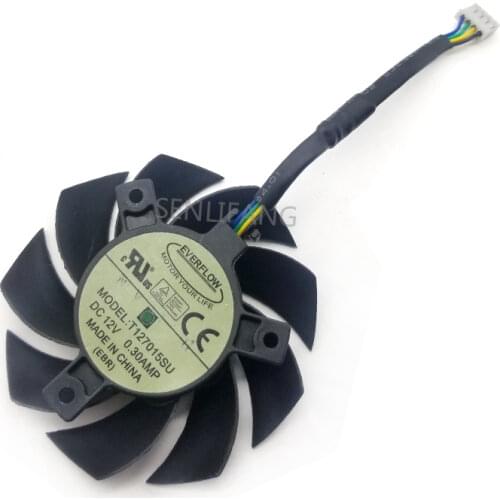 Original Everflow T127015SU 65 MM DC 12 V 0.30AMP 4 P 4Pin 40*40*40 MM Video Grafikkarte Lufter