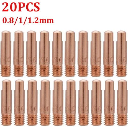 20pcs/set Corrosion Resistant Semi-automatic 0.8mm/1.0mm /1.2mm MIG Welding Nozzle Contact Tips Gas Diffuser Connector Holder