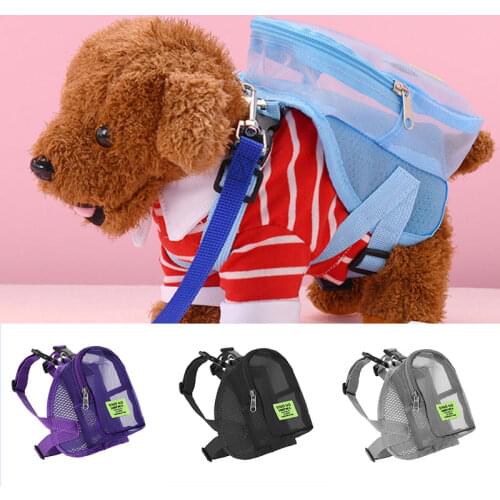 New Pet Dog Backpack Transparent Mesh Traction Bag School Bags For Small Dog Multifunction Storage Pet Backpacks Pet Supplies