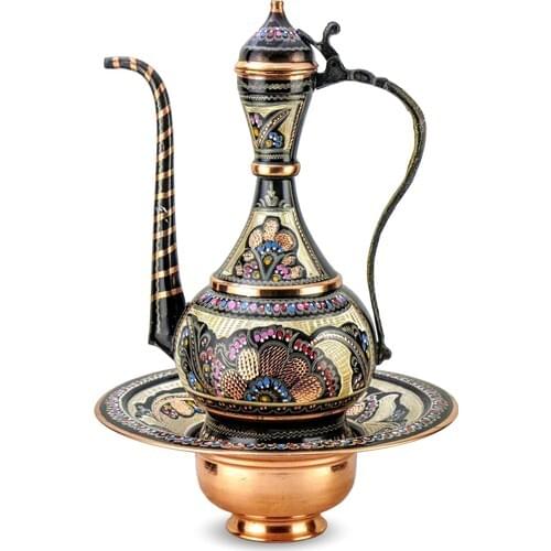 Sonay Copper Art Rose Flower Luxury Copper pitcher