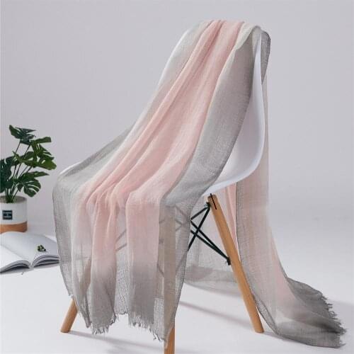 Gradient Color Wool And Acrylic Scarf Soft Feeling Lady Air Conditioning Towel Women Hijab Foulard Beautiful Beach Towel