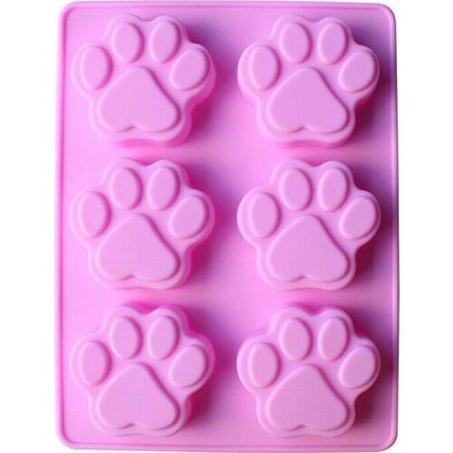 Puppy Dog Paw Silicone Pet Print Molds Soap Chocolate Jelly Candy Mold Cake Decorating Baking Moulds