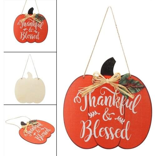Pumpkin Wall Hanging Tag Wooden Thanksgiving Door Decoration For Indoor Outdoor Home Party DIY Decoration