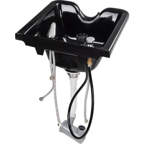 HZ9038 Stable Adjustable Shampoo Basin Black Portable Salon Deep Shampoo Basin Sink Hair Salon Treatment Bowl with Drain Hose