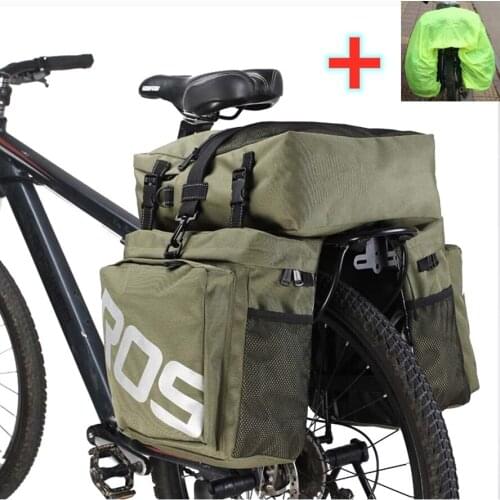 Bicycle Bag 3 in 1 Multifunction Road MTB Mountain Bike Bag Bicycle Double Rear Seat Trunk Bag Rear Seat Trunk Bag Rain Cover