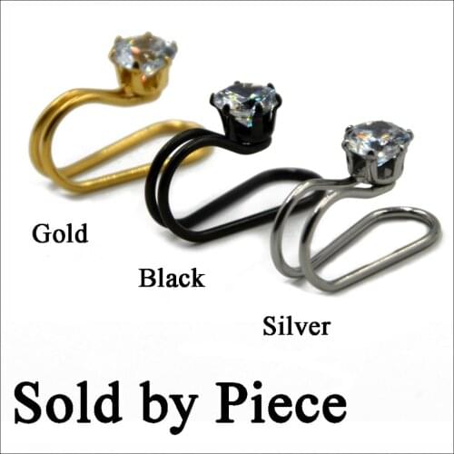 1PC Fashion Crystal Round Zircon Fake Ear Clip On Cuff Wrap Non Piercing Mixed Color Fake Ear Cartilage Earring Piercing Jewelry