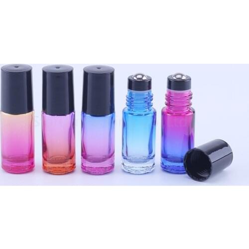 200pcs 5ml Gradation Thick Glass Roll On Bottle For Essential Oils Refillable Perfume Bottle Deodorant Containers