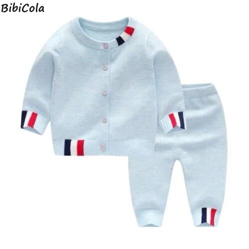 2020 New Autumn Winter Baby Sweater Suit Clothing Sets Cartoon Warm Sweater Coat + Knitted Pants Infant Girls Clothes 0-3 Years