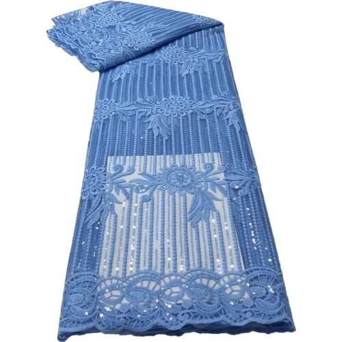 2021 High Quality Sequin Milk Silk Applique Stereoscopic Swiss French Net African Tulle Mesh Lace Fabric For Dress 5yards RL0505