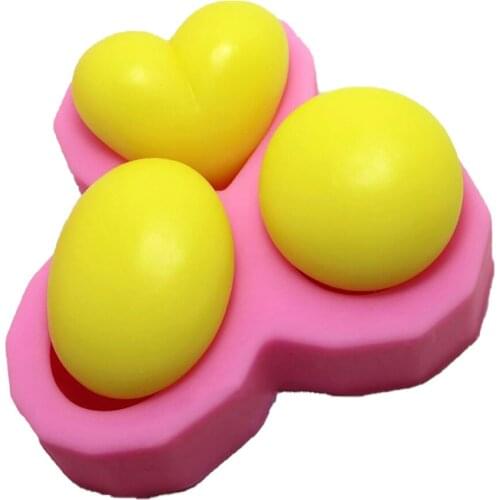 3 Cavity Ellipse Oval Silicone Soap Mold Round And Heart Handmade Soap Moulds Cake Molds Diy Craft Mold Candle Mold Home Decor