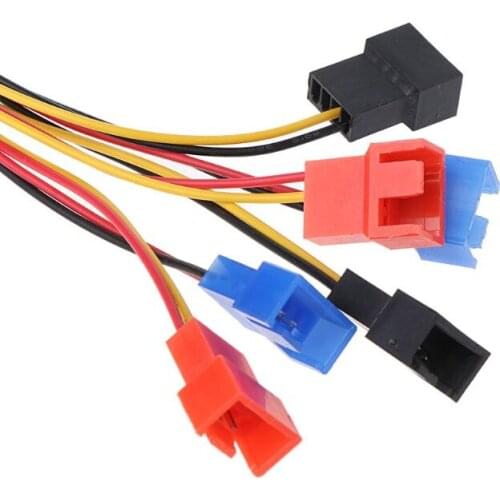 4-Pin IDE Molex To 6-Port Cooling Fan 2-Pin Splitter Power PC DIY Adapter Cable