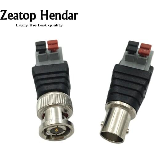5Pairs Terminal Camera CCTV BNC Male + Female UTP Video Balun Connector Cable Adapter Plug Pressed Connected