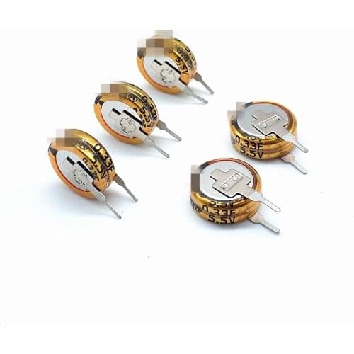 5pcs V-type Energy Storage Memory of 5.5V 0.33F Small Current Backup Power Supply 5.5V0.33F Button capacitor