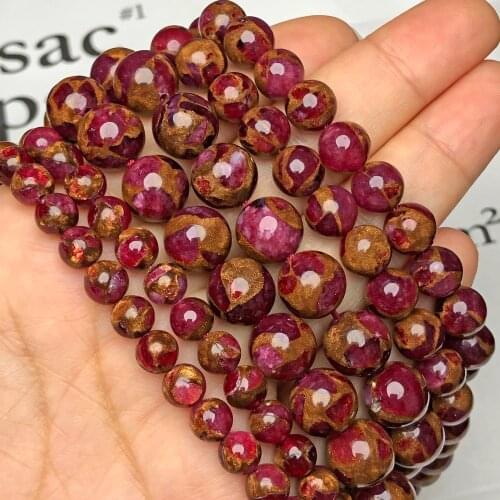 A+ Natural Stone Gem Red Cloisonne Beads Loose Spacer Rondelle Beads For Jewelry Making 4/6/8/10MM Diy Necklace Bracelet 15"Inch